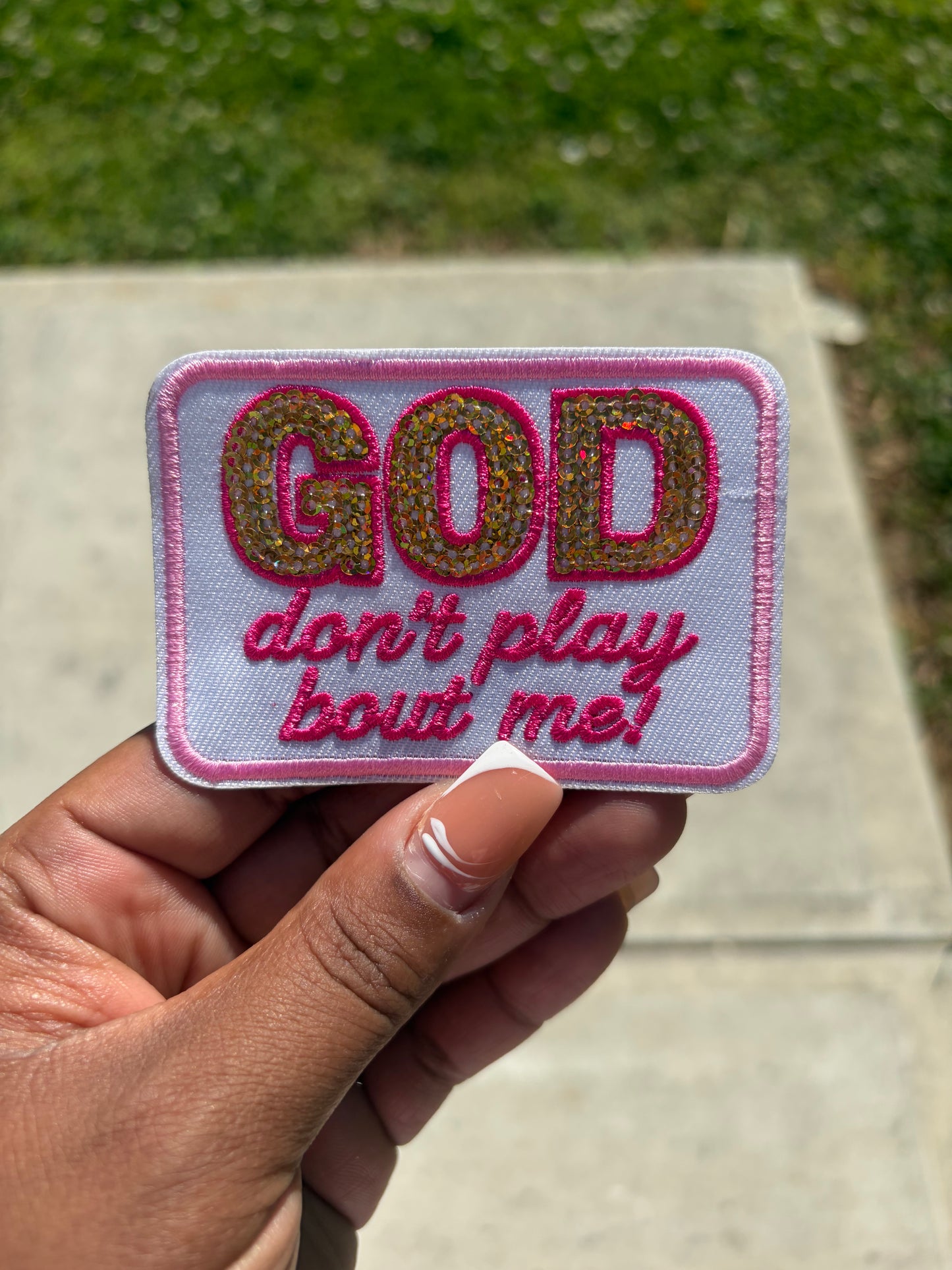 God don’t play about me Hat Patch Embroidered Hat Patches for Trucker Hats | Iron On