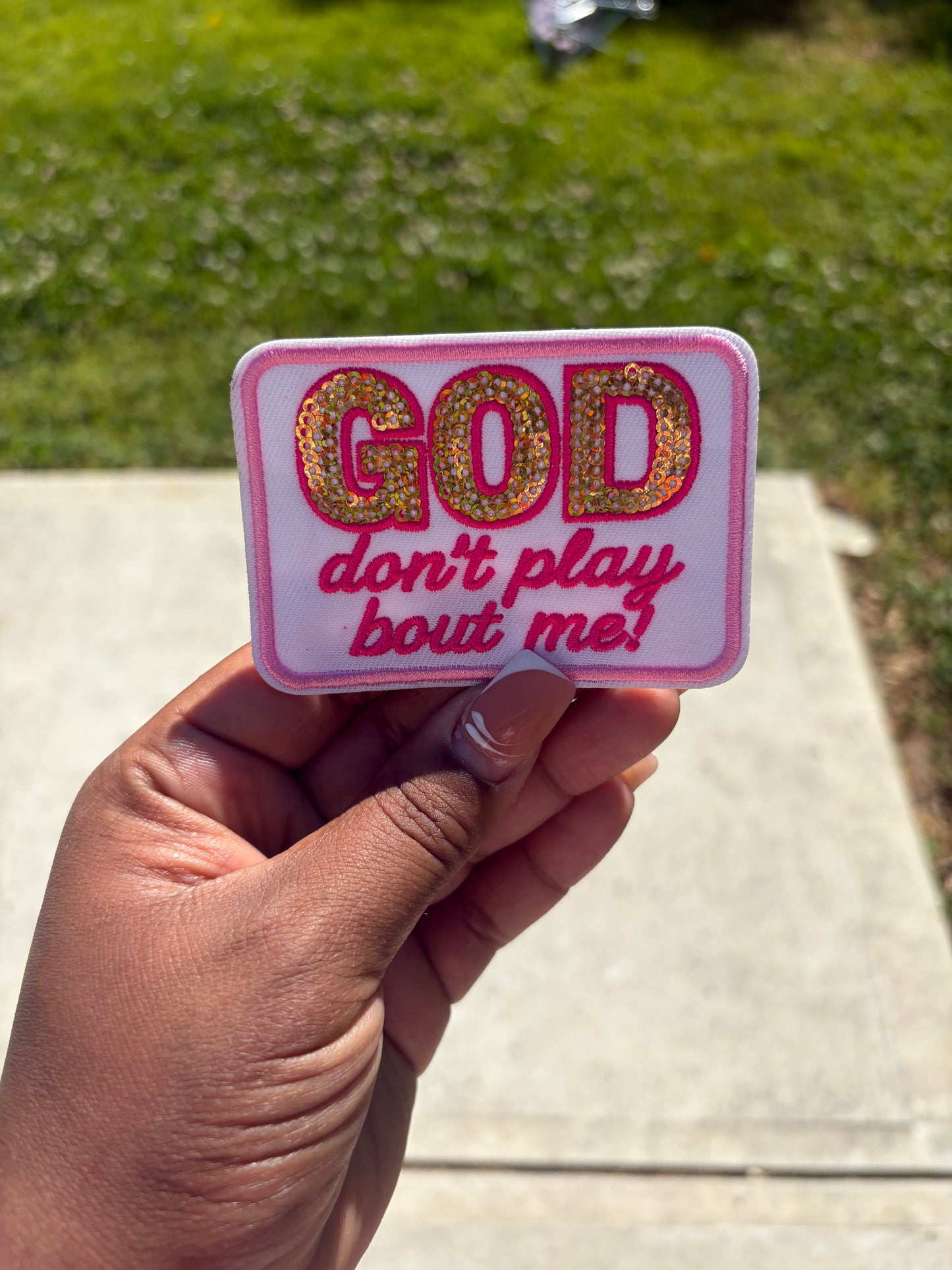 God don’t play about me Hat Patch Embroidered Hat Patches for Trucker Hats | Iron On
