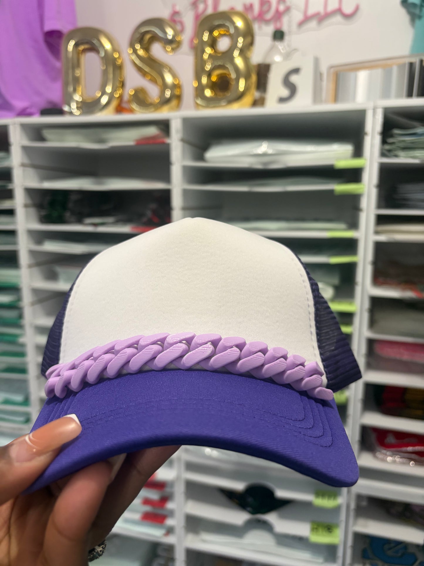 Light Purple Trucker Hat Chains, Junk Hat/ Junk Socks With Gold  Lobster Claw