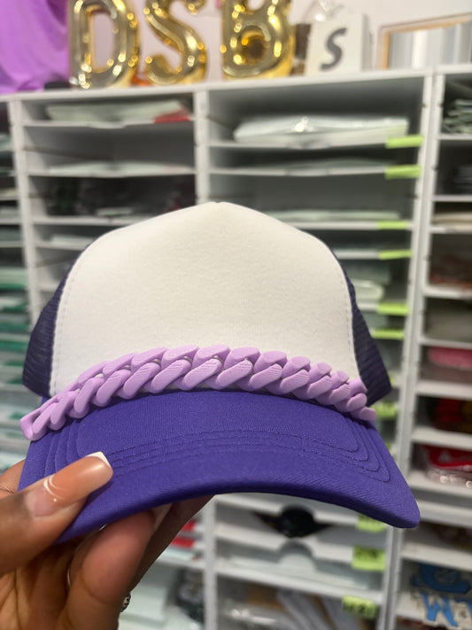 Light Purple Trucker Hat Chains, Junk Hat/ Junk Socks With Gold  Lobster Claw
