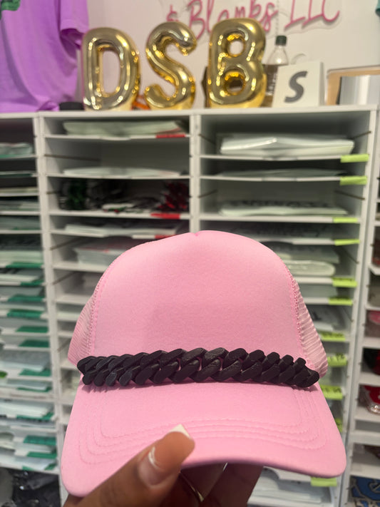 Black Trucker Hat Chains, Junk Hat/ Junk Socks With Gold  Lobster Claw