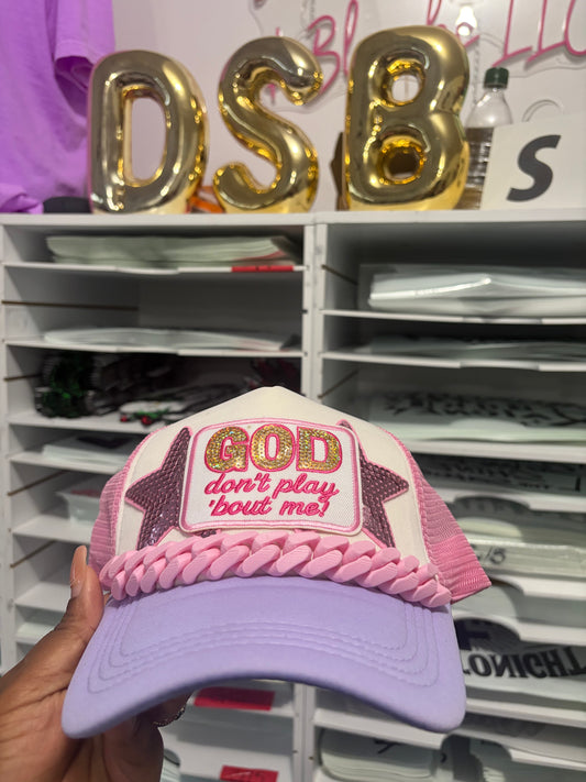 Light Pink Trucker Hat Chains, Junk Hat/ Junk Socks With Gold  Lobster Claw