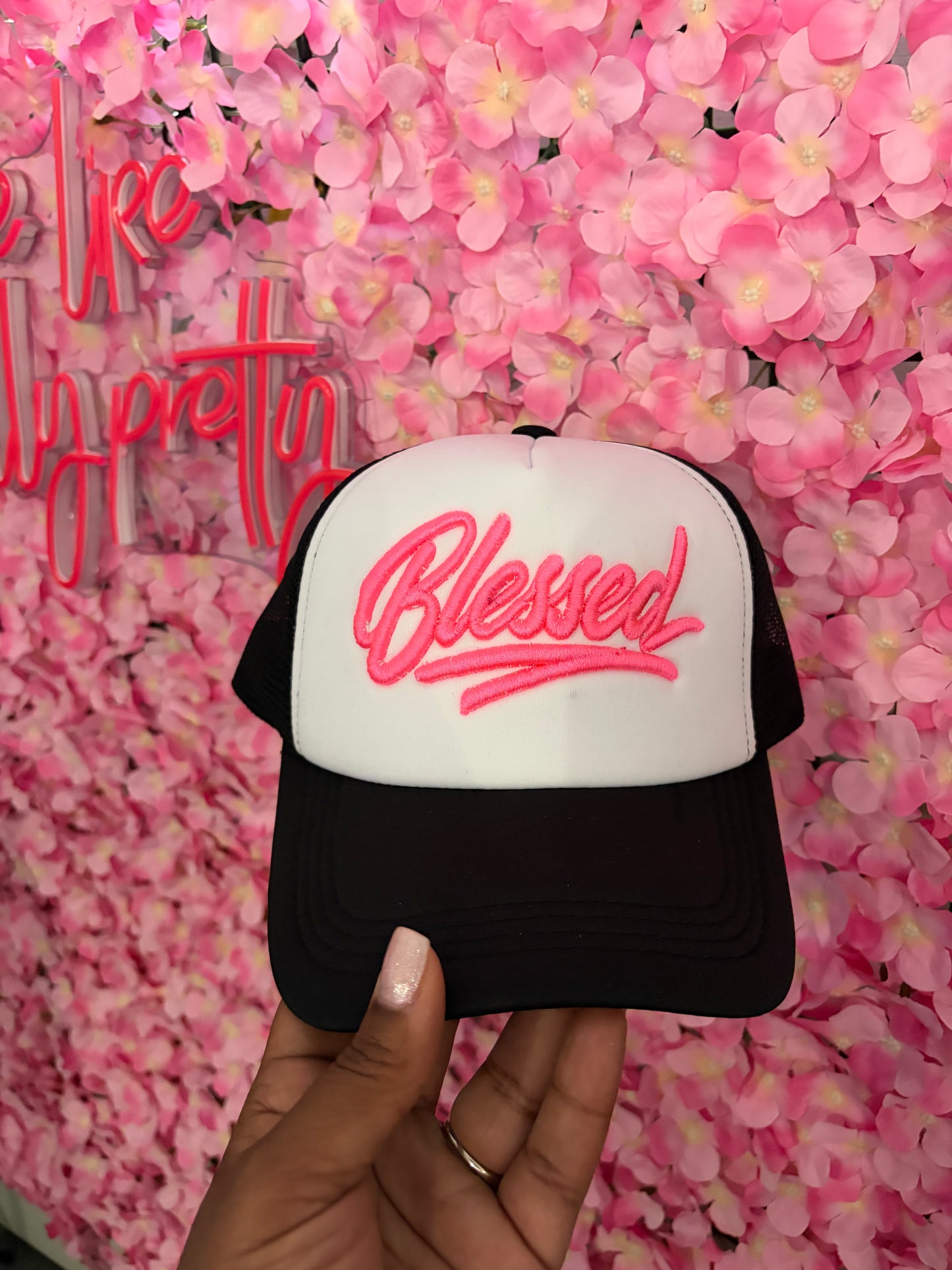 Blessed 3D Embroidery Trucker Hat
