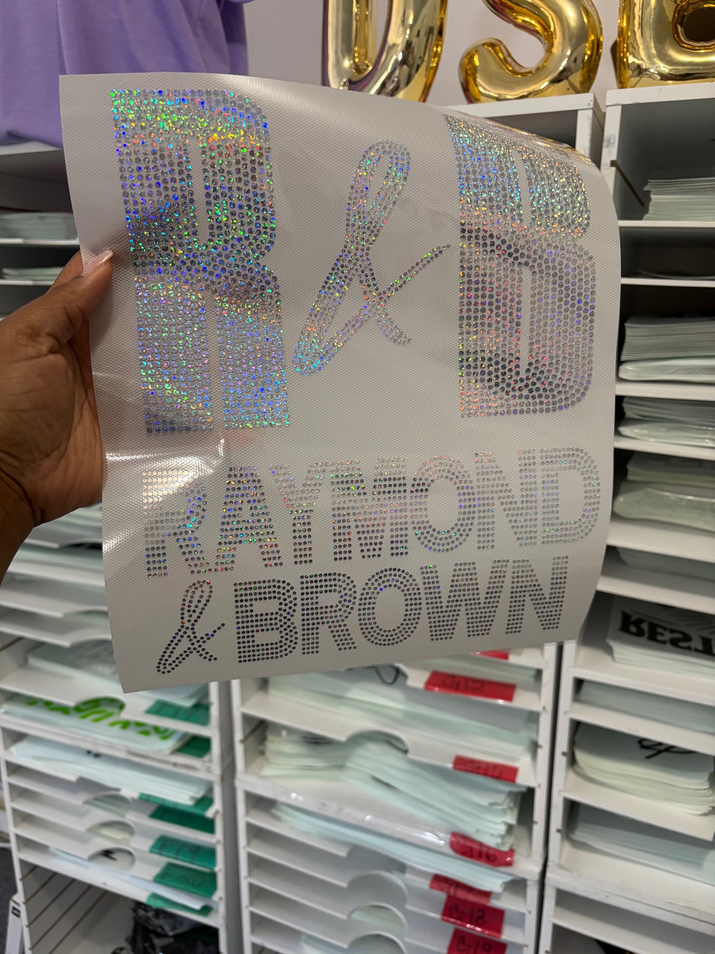 11 INCH R & B Raymond & Brown Spangle Transfer, Heat Transfer