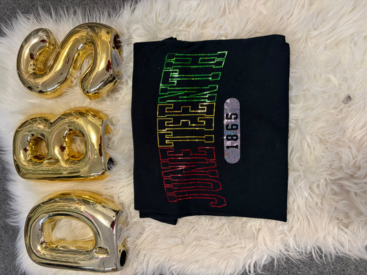 Varsity Juneteenth Spangle Tee Shirt