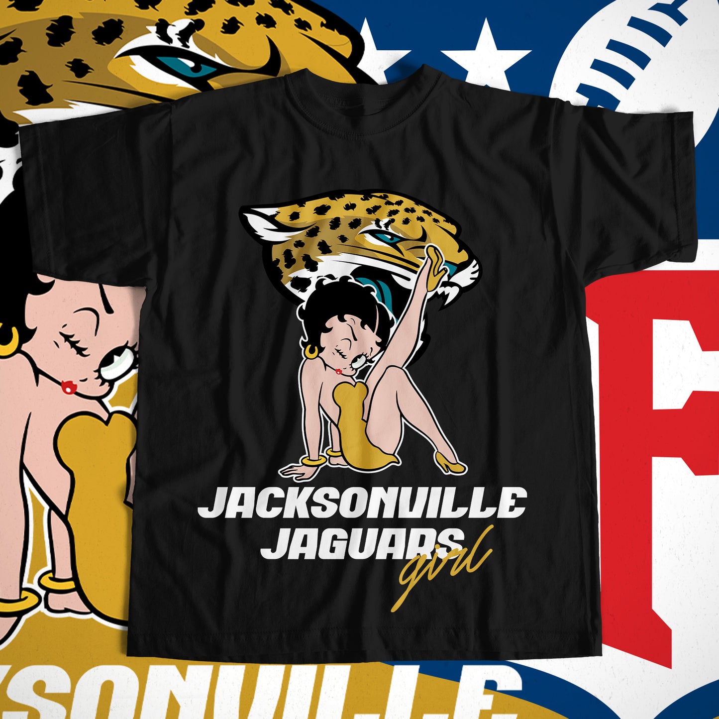 Betty Boop NFL Transfer Print Available in All Teams (All sizes Available)