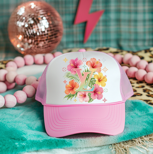 LV FLoral Hat DTF Transfers