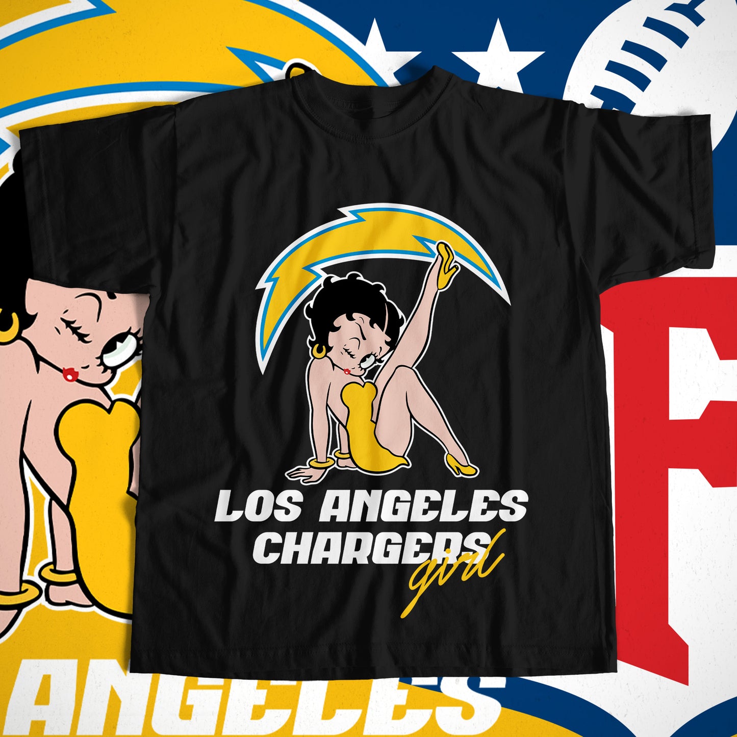 Betty Boop NFL Transfer Print Available in All Teams (All sizes Available)