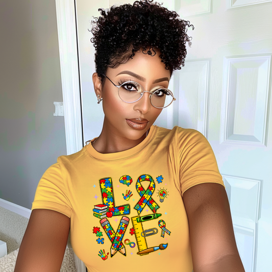 Autism Love Teacher DTF Transfer