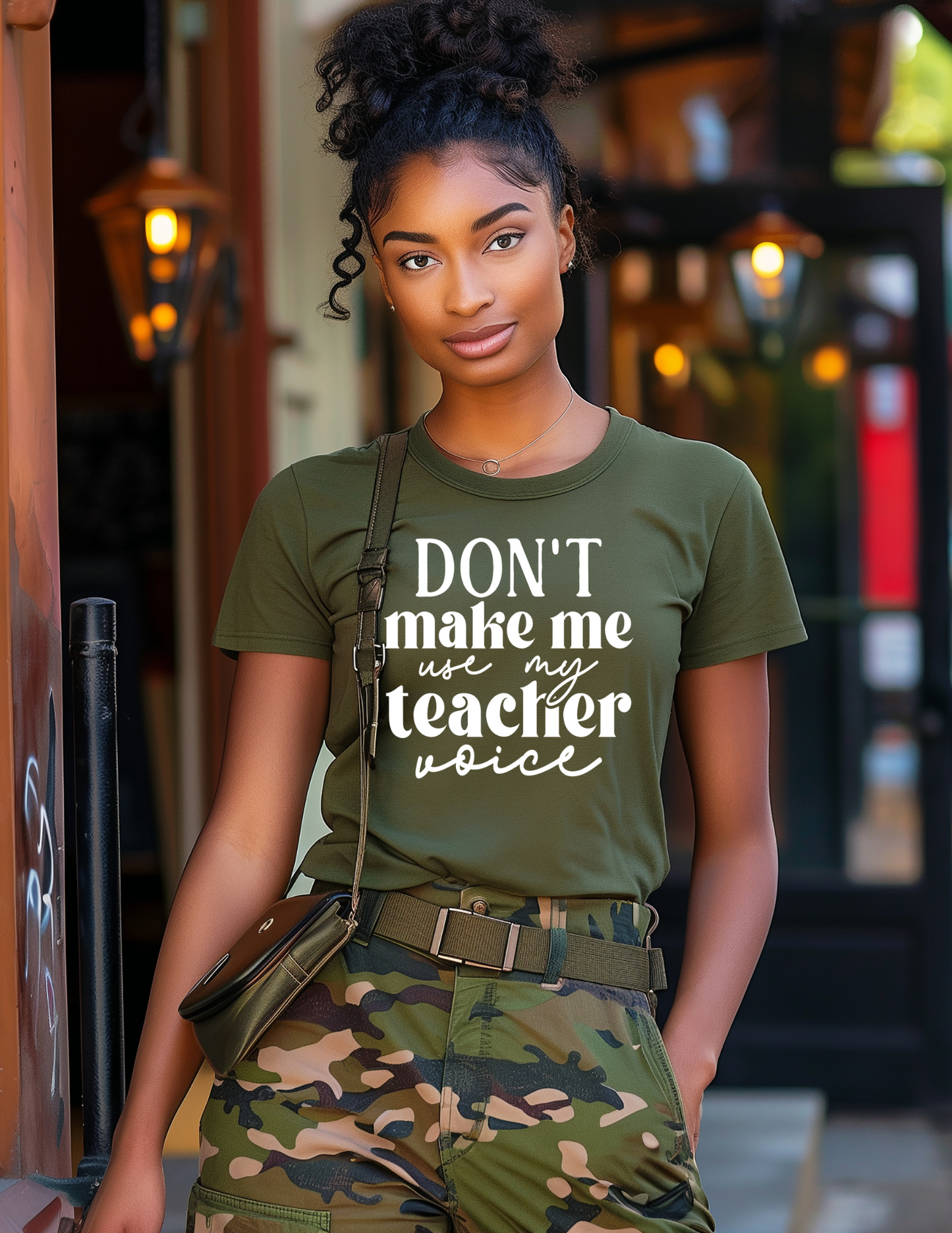 Don't Make Me Use My Teacher Voice Screen Print