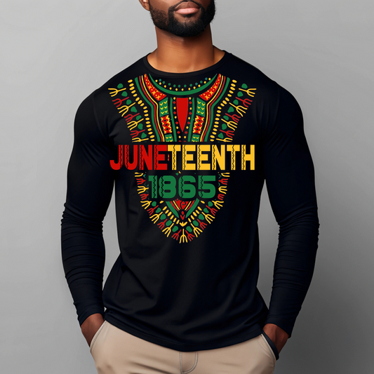 Juneteenth 1865 with Shirt Outline DTF TRANSFER