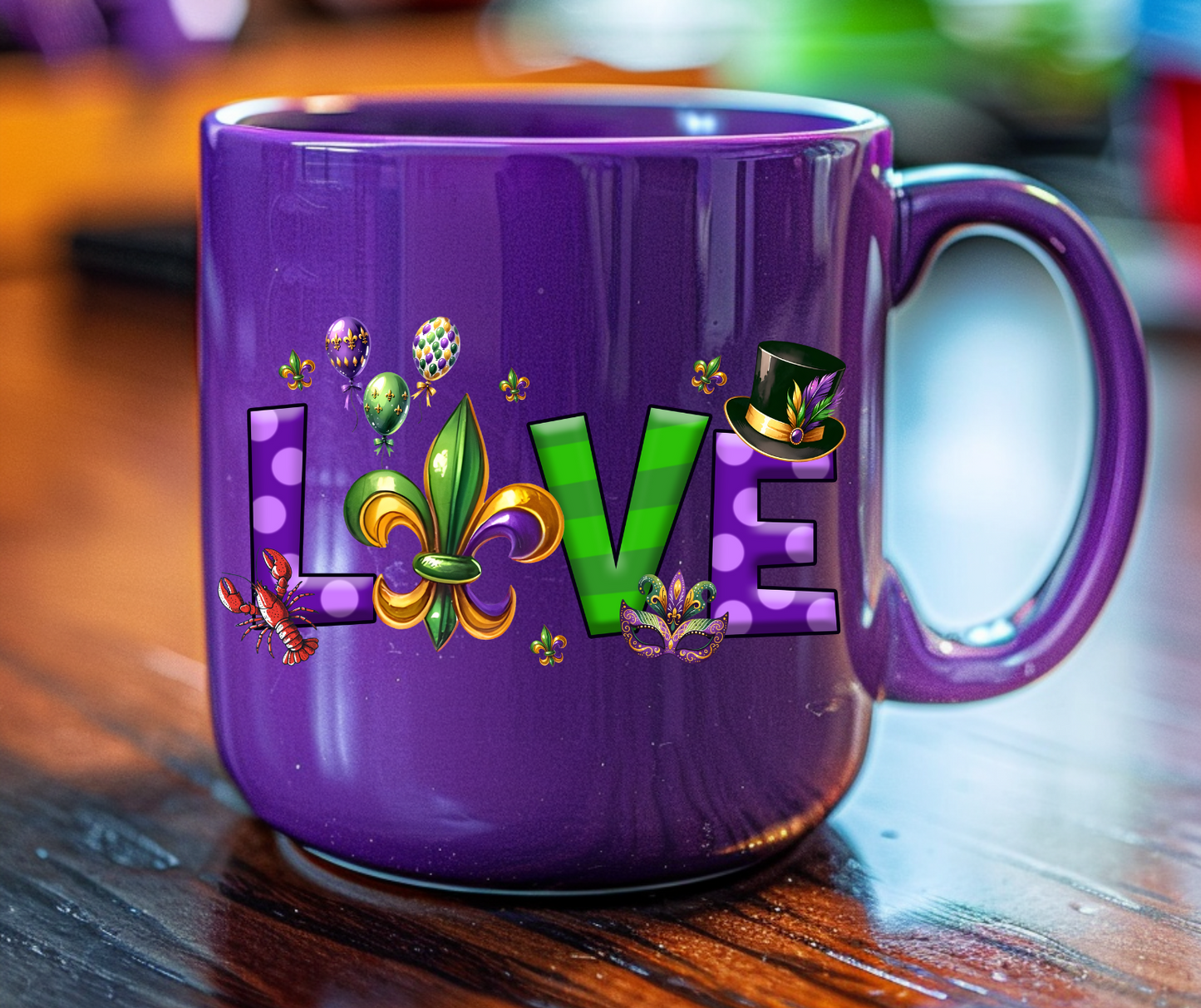 Mardi Gras Love UV Decals