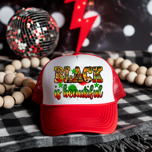 3 inch Black is Beautiful Hat Transfers