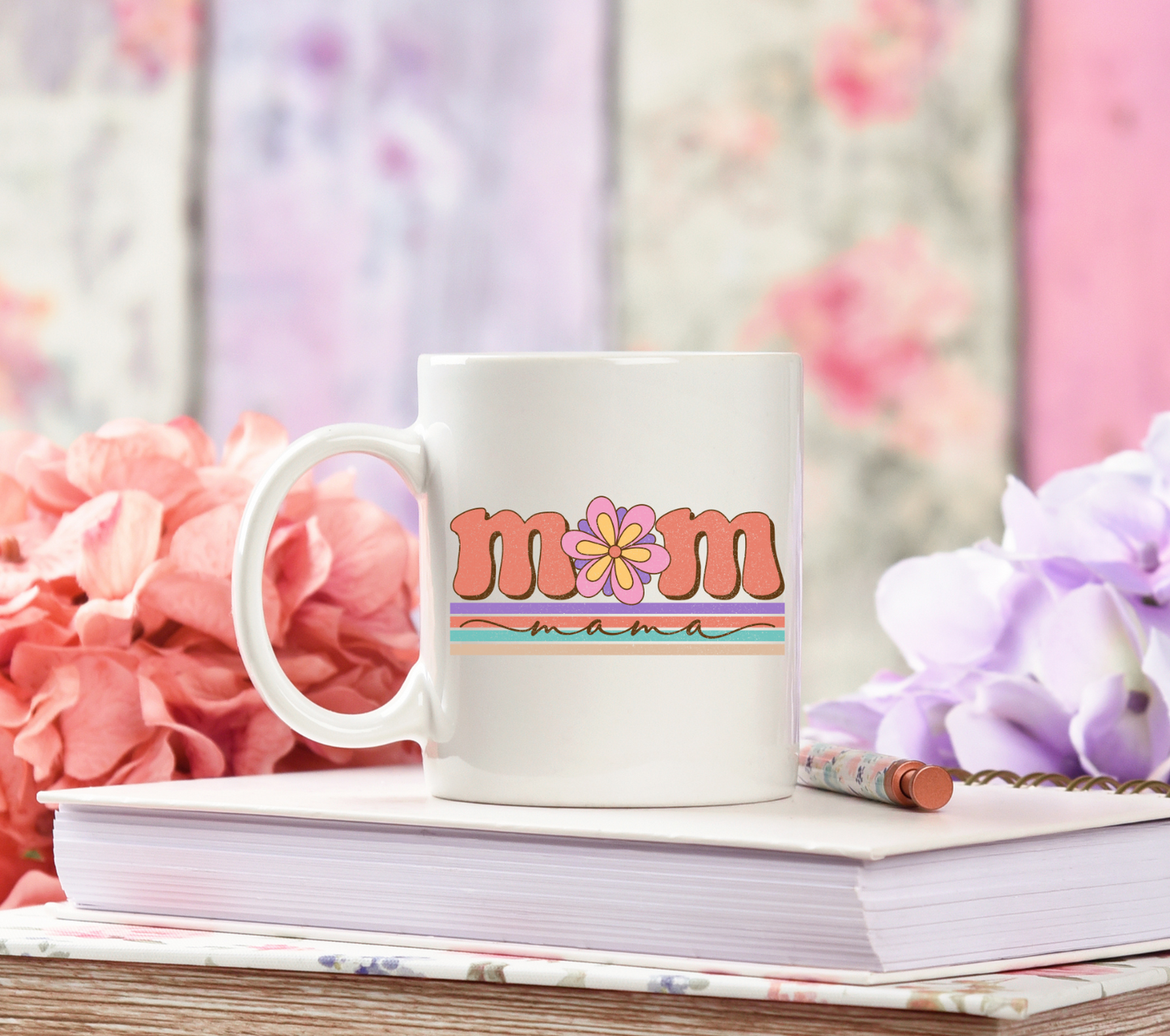 Mom Mama with Flower UV Decal