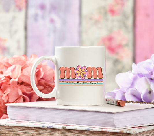 Mom Mama with Flower UV Decal