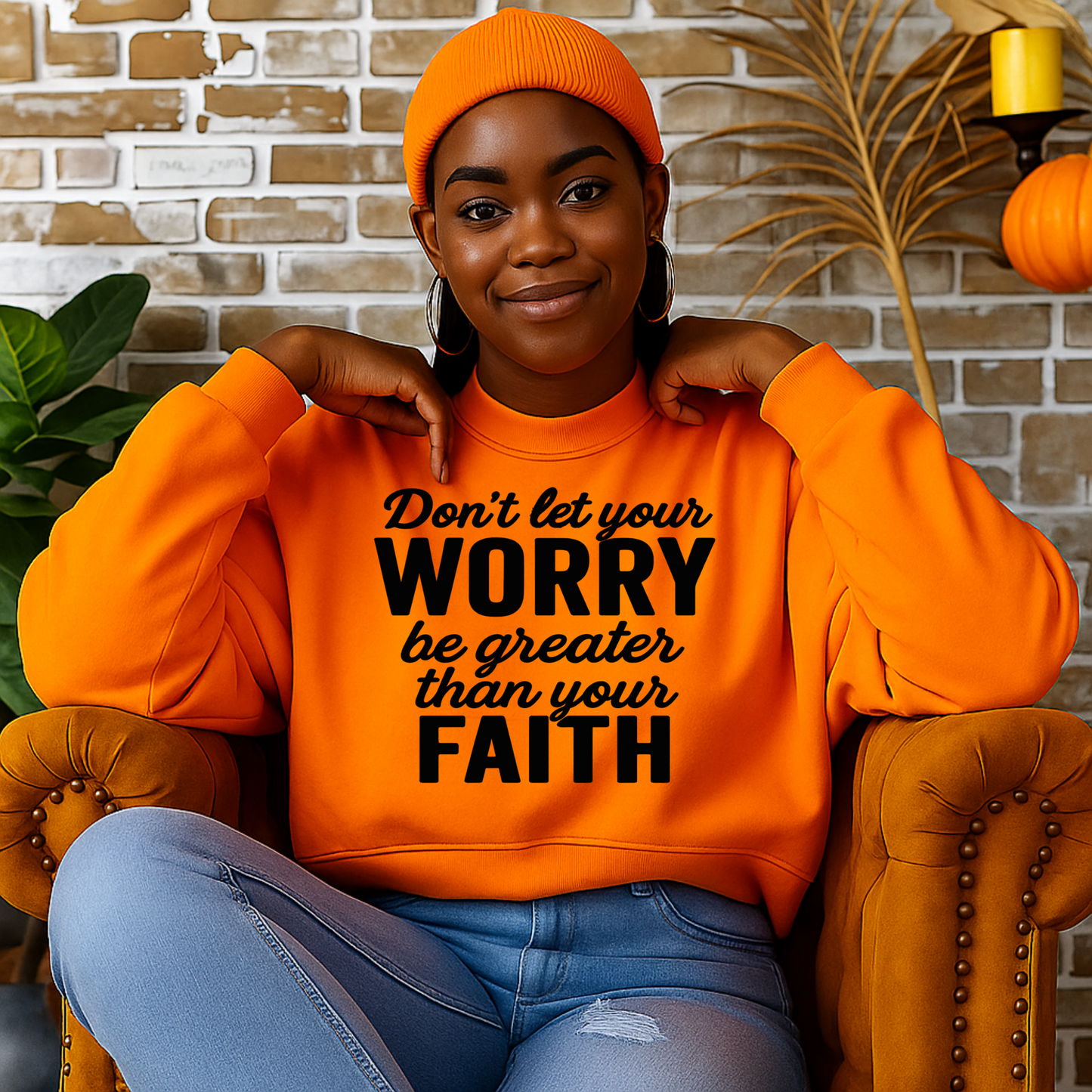 Don't ley your worry be greater than your Faith (Black) Screen Prints
