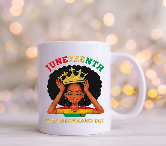 Juneteenth Afro with Gold Crown Decals
