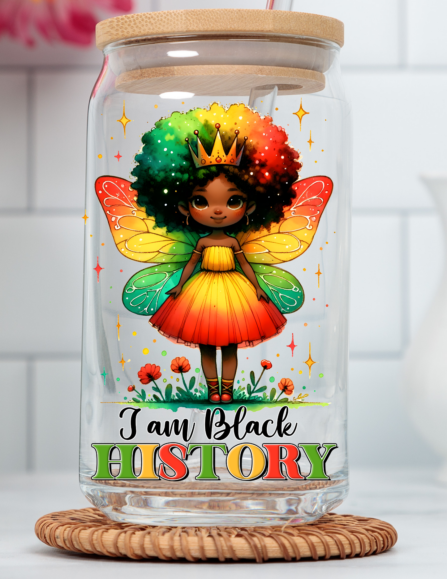 I Am Black History Girl Angel UV Decal