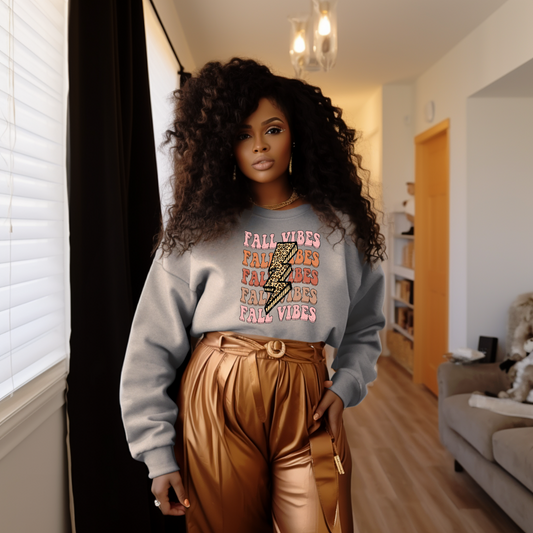Fall Vibes wirh Leopard Lightning Bolt DTF Transfer