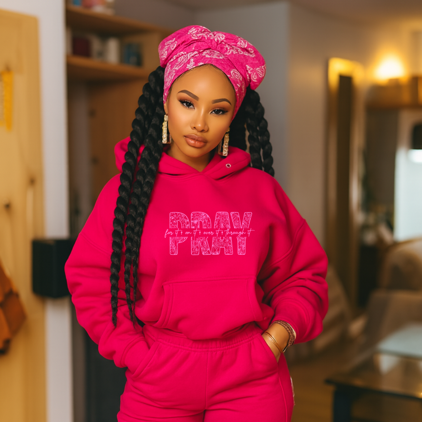 Pray for it Pray Over it Pray through it   Single Color Screen Prints | Hot Peel One Color for T-Shirt and more / Christian Base