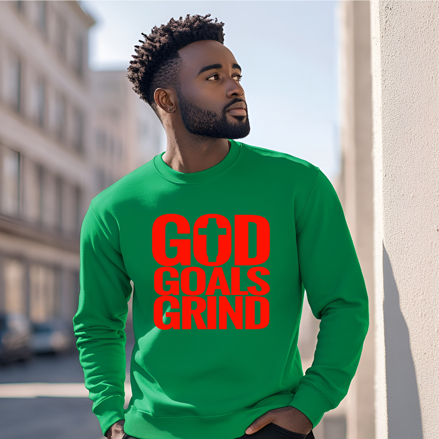 God Goals Grind Single Color Screen Prints | Hot Peel One Color for T-Shirt and more / Christian Base