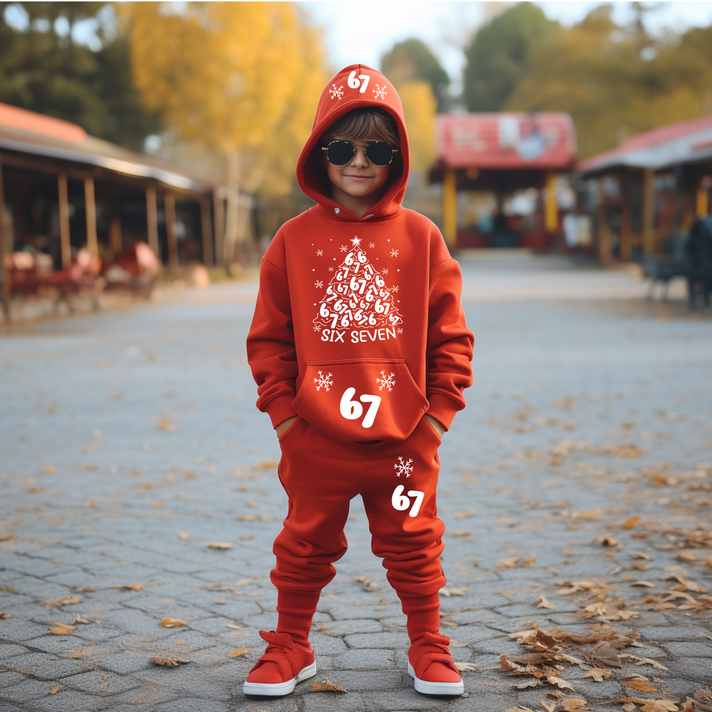 youth 67 Holiday Cheer with Sleeve Screen Print