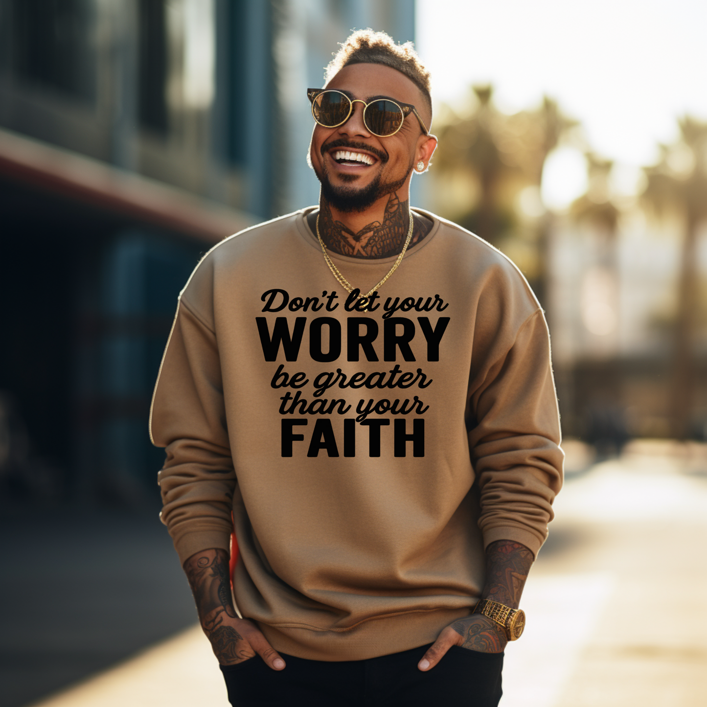 Don't ley your worry be greater than your Faith (Black) Screen Prints
