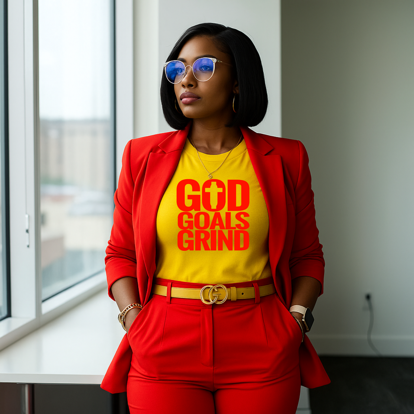 God Goals Grind Single Color Screen Prints | Hot Peel One Color for T-Shirt and more / Christian Base