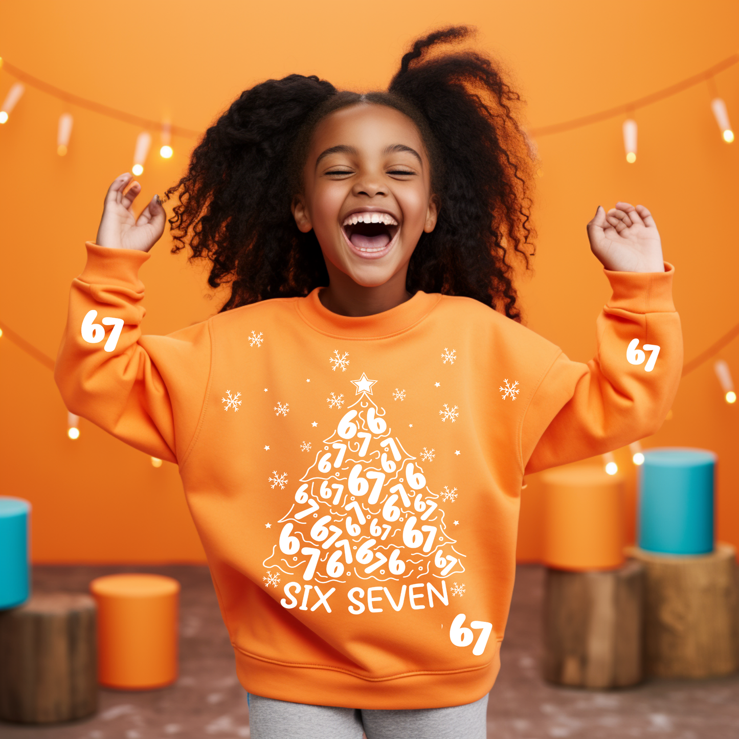 youth 67 Holiday Cheer with Sleeve Screen Print