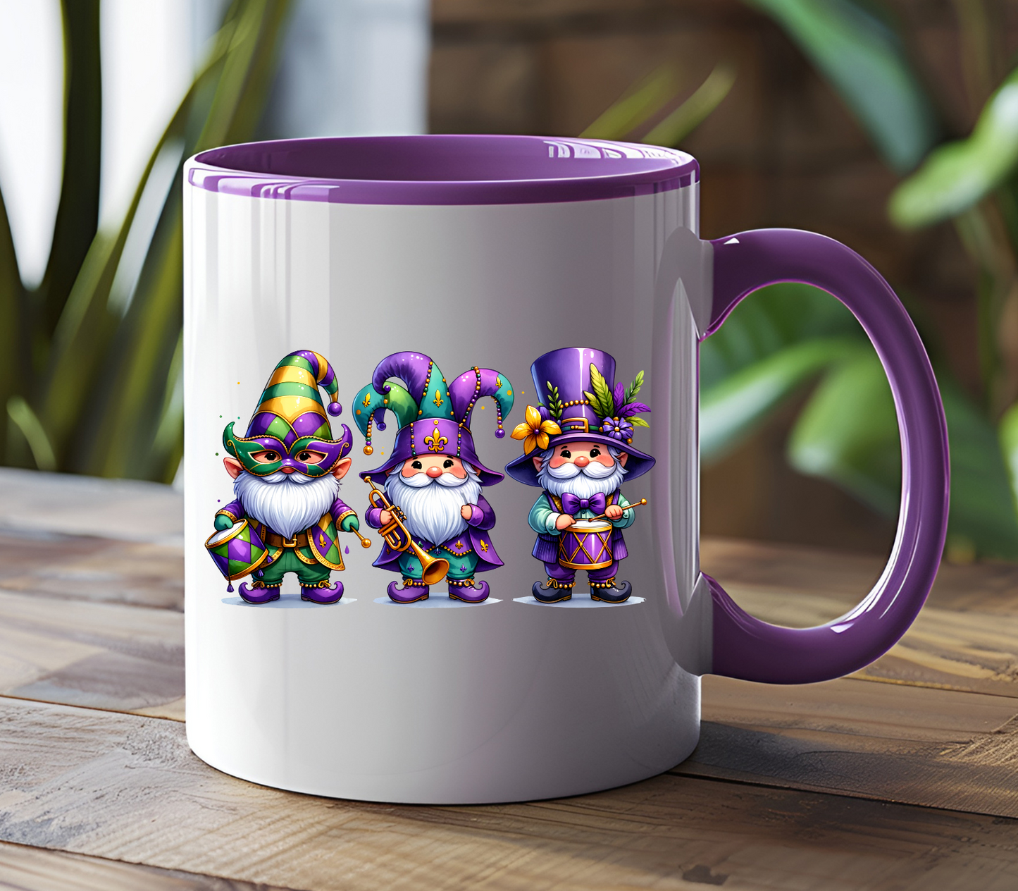 3 Mardi Gras Gnomes UV Decals