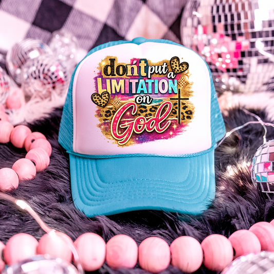 Don't Put a Limitation on God with Retro Colors DTF Hat Transfer