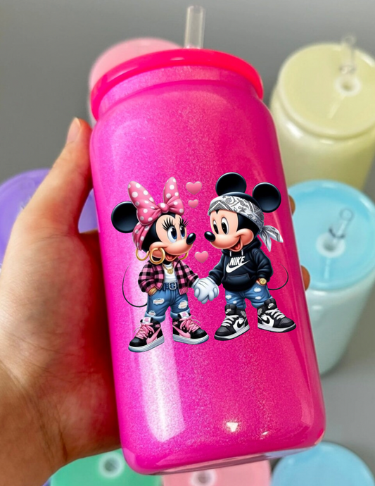 Light Pink Mickey & Minnie Decal