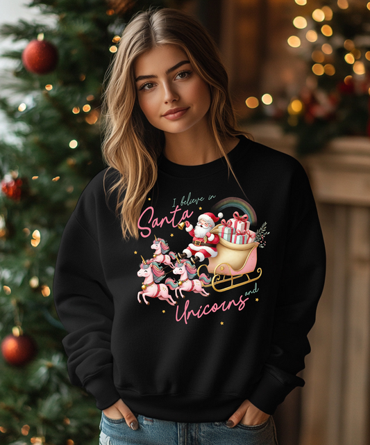 I Believe in Santa & Unicorns DTF Transfers