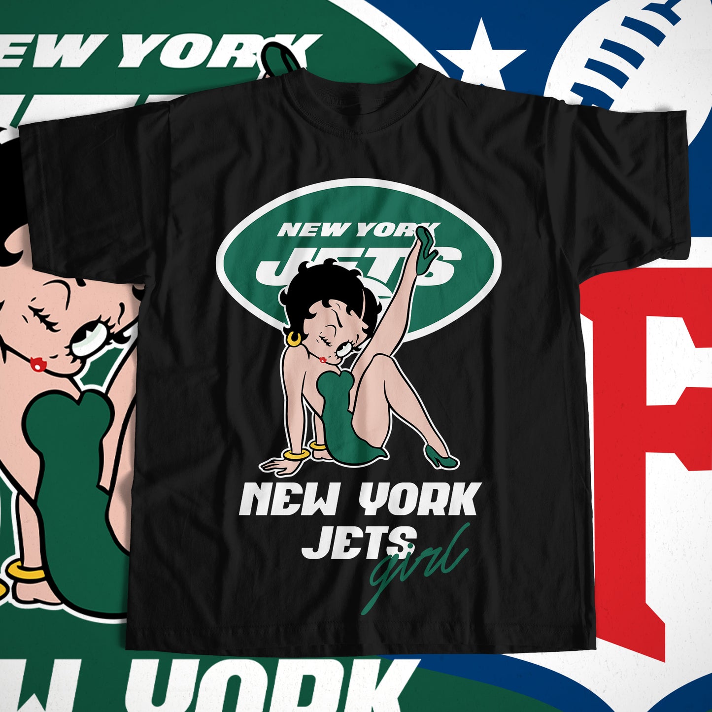 Betty Boop NFL Transfer Print Available in All Teams (All sizes Available)