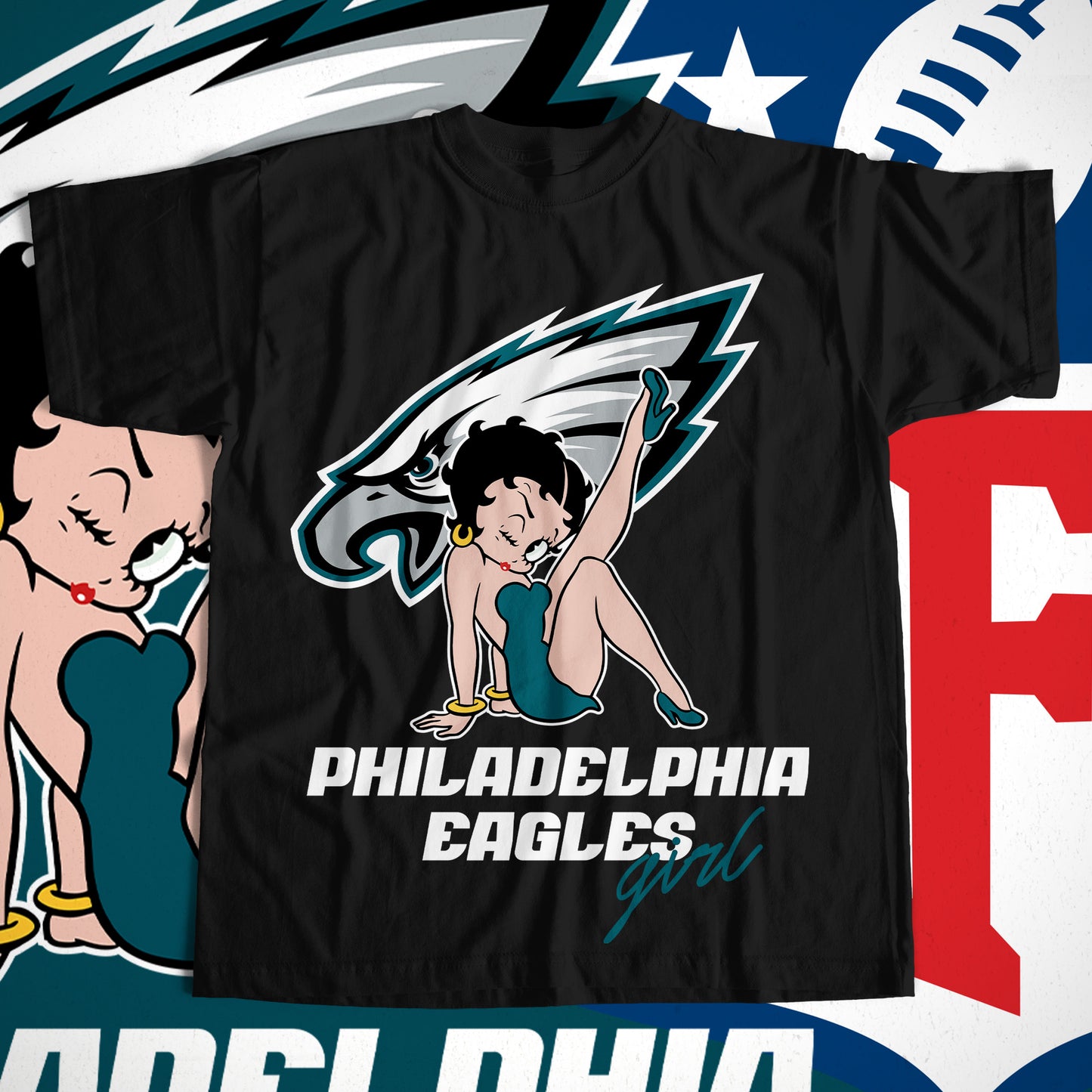 Betty Boop NFL Transfer Print Available in All Teams (All sizes Available)