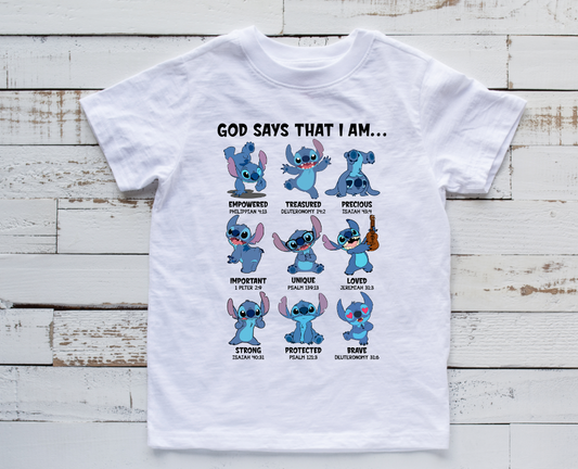 God says I am Stitch Shirt