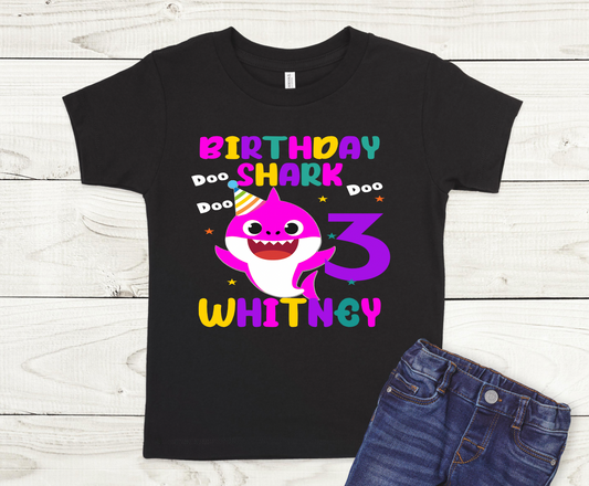 Baby Shark Birthday Shirt (Black)