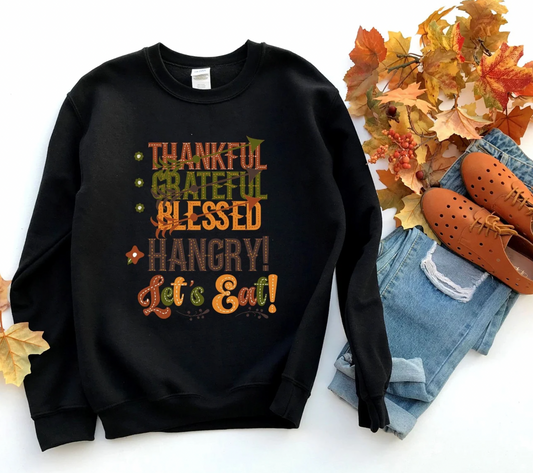 Thankful Grateful Blessed Hangry Lets Eat Transfer