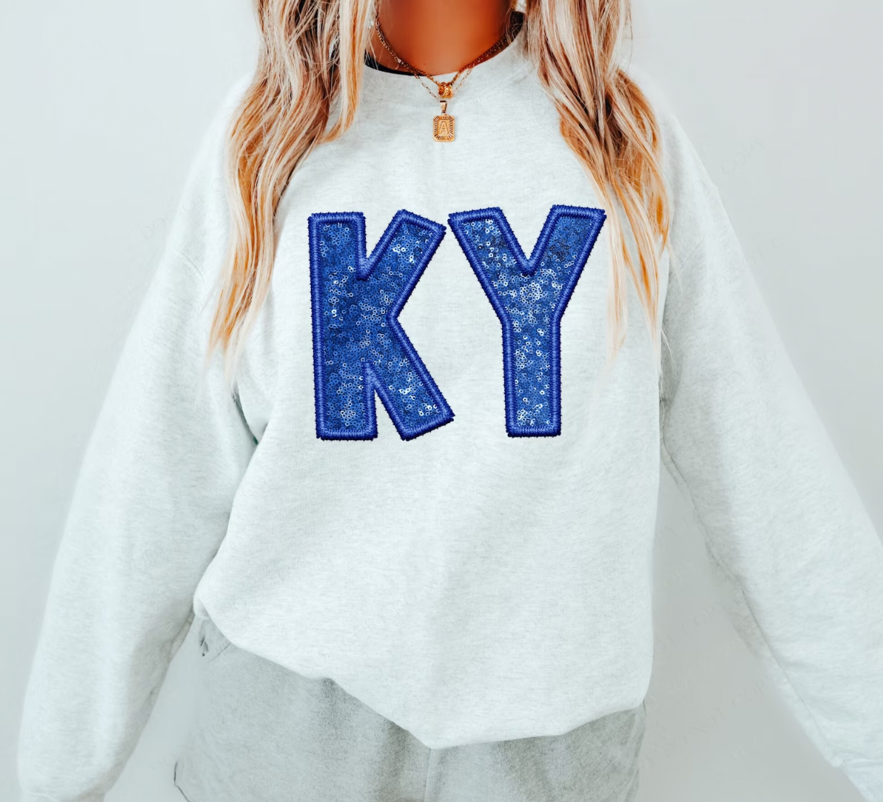 KY Kentucky  Embroidery Sequin Transfer