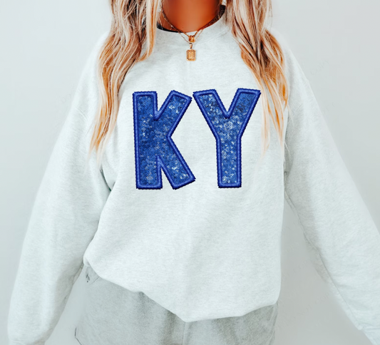 KY Kentucky  Embroidery Sequin Transfer