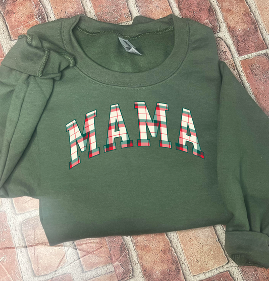 Plaid Varsity Mama Sweatshirt