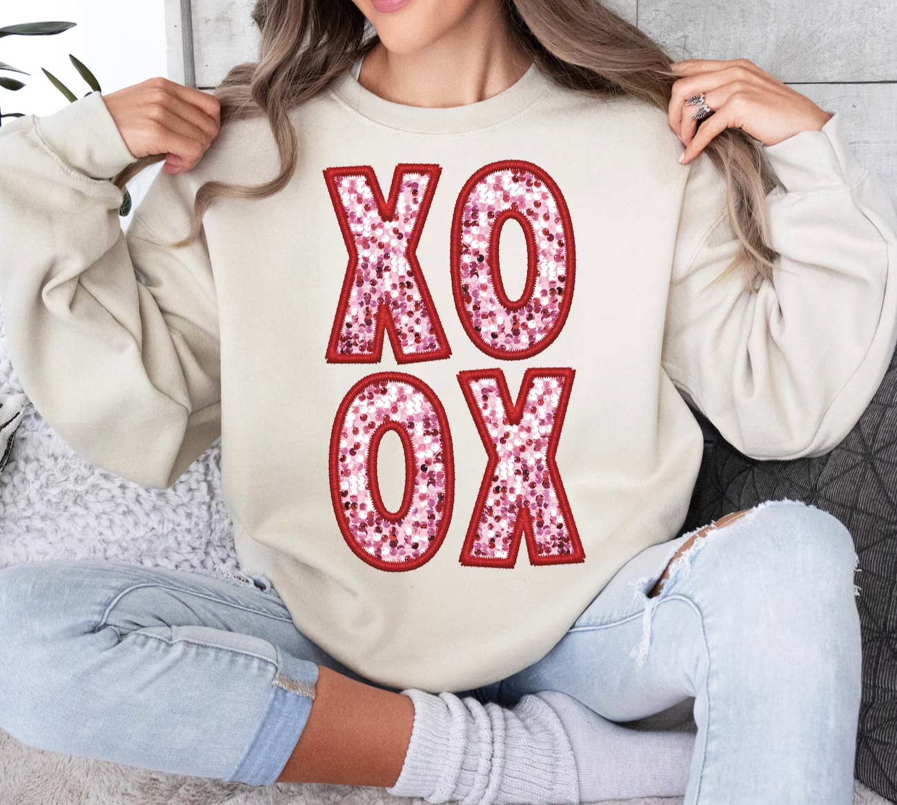 XOXO Sparkly Faux Sequins  Transfer