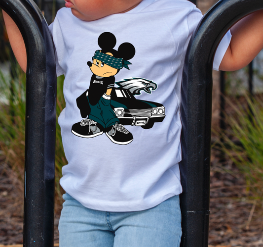 Gangsta Mickey NFL Transfer Print Available in All Teams (All sizes Available)