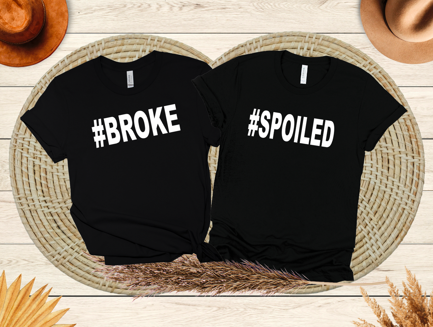 Couple Broke &  Spoiled  Screen Print Cambo