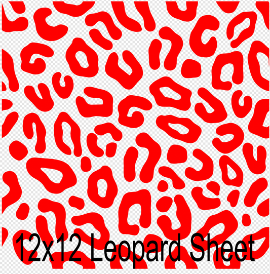 12x12 Red Leopard Sheet Screen Print