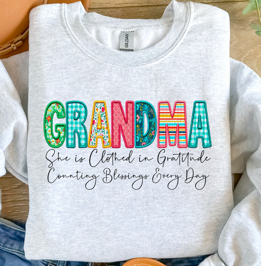 Grandma Faux EmbroideryTransfer