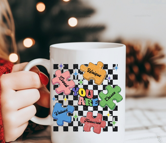 You are unique,chosen,loved,valued,treasured png,autism puzzle  Decals