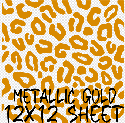Metallic Gold  12x12 Leopard Sheet Screen Print