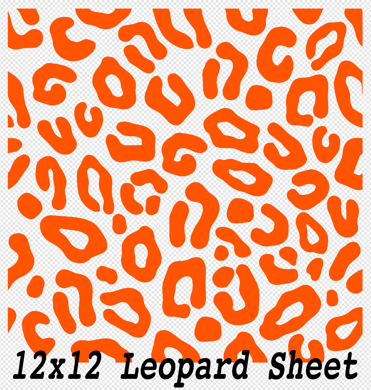 12x12 Orange Leopard Sheet Screen Print