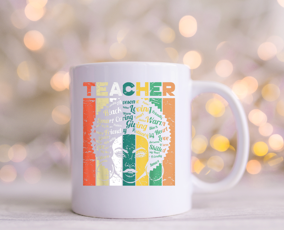 Teacher Afro  UV Decals